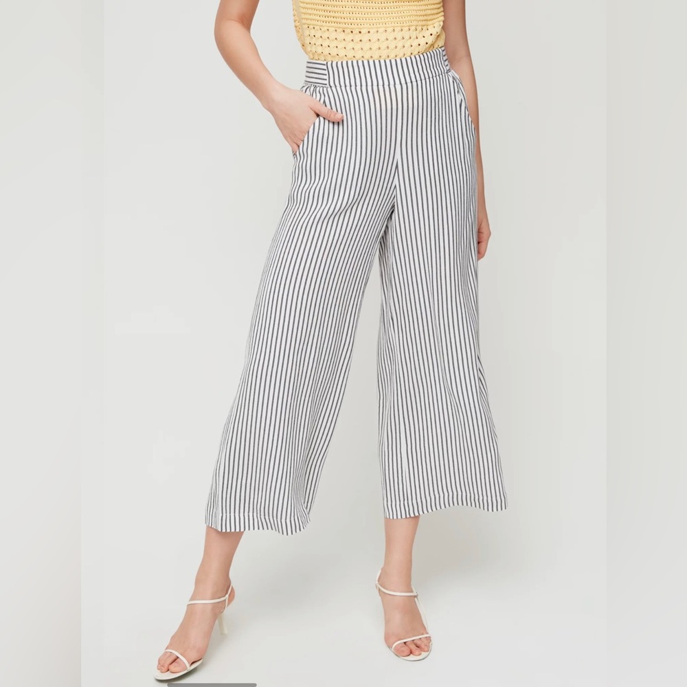 Wilfred Faun pant, size large, espace/black stripe